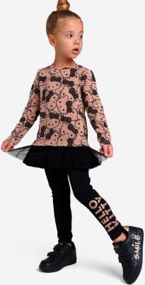 Комплект для девочек : (футболка), брюки (легинсы), черный, 104 – фото 4