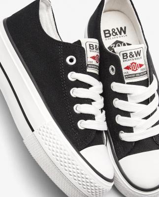 Детские низкие кеды базового стиля, черный/белый – фото 4