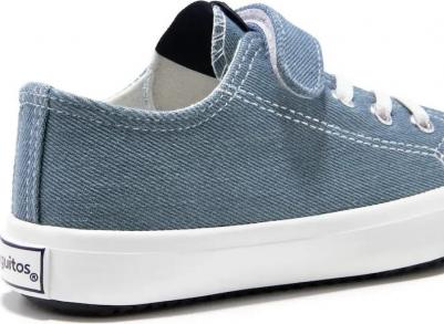 Детские низкие кеды на липучках, темно-синий – фото 5