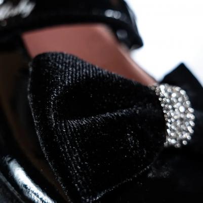 Детские туфельки из кожи на липучке, черный – фото 13