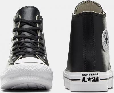 Chuck Taylor All Star Collection Eva Lift кожаные высокие повседневные кеды для детей, черный – фото 1