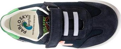 Детские кожаные и текстильные кеды на липучках, темно-синий – фото 3