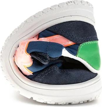 Детские кожаные и текстильные кеды на липучках, темно-синий – фото 7