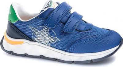 Детские кожаные спортивные кроссовки, белый/синий