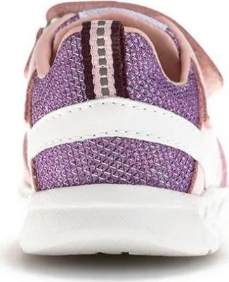 Детские текстильные кожаные кроссовки с липучкой, розовый – фото 1