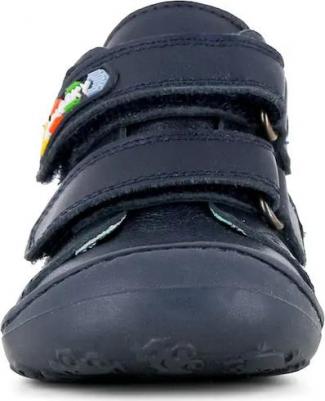 Кожаные сапоги для мальчика с двойной застежкой на крючок и петлю, темно-синий – фото 2