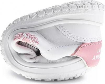 Низкие детские кожаные кеды с двойной застежкой-липучкой, белый – фото 11