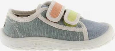 Детские парусиновые туфли Barefoot с двойной застежкой-липучкой и контрастной отделкой, бежевый