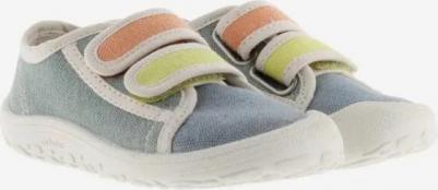 Детские парусиновые туфли Barefoot с двойной застежкой-липучкой и контрастной отделкой, бежевый – фото 4