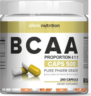 BCAA 4:1:1 with Glutamine, аминокислоты, капсулы 240 шт