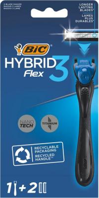 Бритвенный станок Flex 3 Hybrid с 2 сменными кассетами