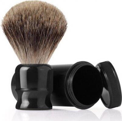Помазок для бритья в путешествиях, пластик, ворс барсука, рукоять - цвет черный TRIP-NL-STK – фото 1