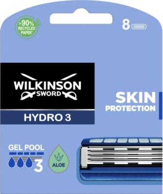 Hydro 3 Skin Protection / Сменные кассеты для бритв HYDRO, 8 шт