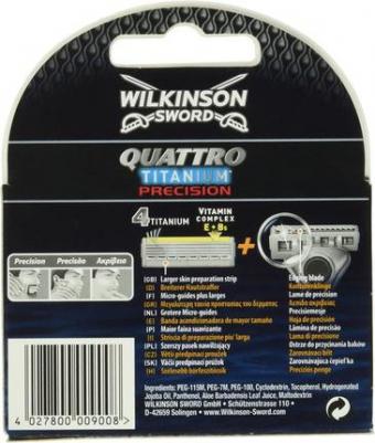 Сменные кассеты для станка Schick Quattro Titanium Precision 4 шт – фото 2