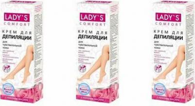 Крем для депиляции Ladys для чувствительной кожи с розовым маслом, 100 мл, 3 шт – фото 5