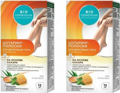 Шугаринг-полоски д/тела BioCosmetolog 12шт Универсальные Мед Алоэ – фото 1