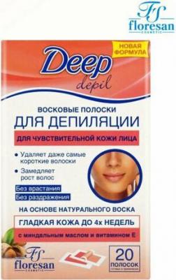 Восковые полоски для депиляции Deep Depil для чувствительной кожи лица 20 полосок – фото 1