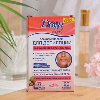 Восковые полоски для депиляции Deep Depil для чувствительной кожи лица 20 полосок