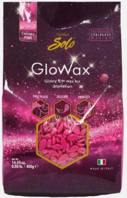 Воск горячий (пленочный) Solo Glowax Cherry Pink Вишня гранулы 400 гр – фото 2