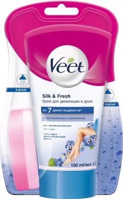 Крем Вит для депиляции в душе Silk & Fresh для чувств. кожи с алоэ вера и витамином Е 150 мл – фото 8