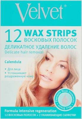 Восковые полоски для лица Деликатное удаление волос, 12 шт