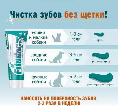 Стоматологический гель FITODOC для ухода за зубами у животных 75мл – фото 13