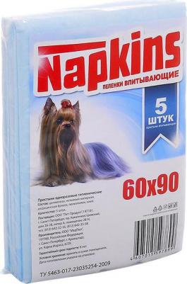 пеленки впитывающие пелёнки с целлюлозой для собак 60х90 (5 шт.) – фото 1