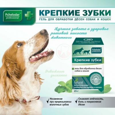 Гель "Крепкие зубки", для обработки десен собак и кошек, 25 мл
