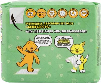 Подстилки для животных Доброзверики впит.однораз. с бумагой тиссью и суперабс. 30х45см, 20шт – фото 7