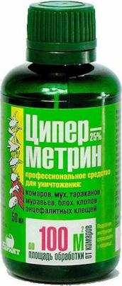 Циперметрин 1 л - средство от клещей, клопов, тараканов, муравьев, блох, комаров, мух и крысиных клещей – фото 2