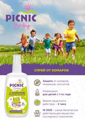 Спрей (Пикник) Baby от комаров для детей от 1 года 120 мл – фото 4