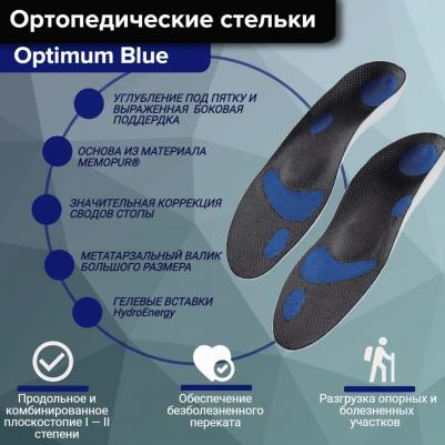 Стельки ортопедические Optimum Blue синий р.35 – фото 1