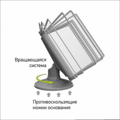 Демосистема настольная А4 вращающаяся 10 панелей черного цвета – фото 1