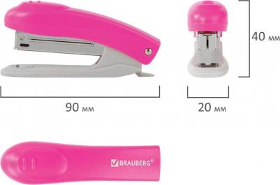 Степлер №10 "Original", до 12 листов, c антистеплером, розовый, 227767 – фото 8