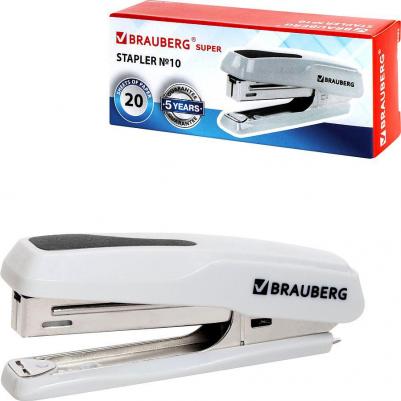 Степлер №10 "Super", до 20 листов, антистеплер, серый, 229083