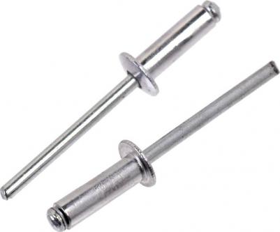 Вытяжные заклепки представляют собой крепежные изделия, имеющие вид стержня. На одном конце располагается замыкающая головка, а на другом – закладная