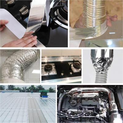 Клейкая АЛЮМИНИЕВАЯ лента 50 мм х 40 м, МОРОЗОСТОЙКАЯ, европодвес, 606769 – фото 4