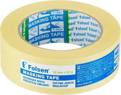 Лента малярная желтая 38 мм 50 м – фото 2