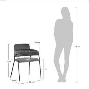 Стул Bradex Napoli серый, ножки черные (FR 0717) (1619134302) – фото 1