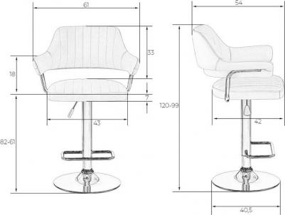 Стул барный DOBRIN CHARLY, LM-5019, серый (1513970327) – фото 3