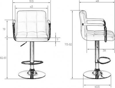 Стул барный DOBRIN KRUGER ARM, LM-5011, бежевый велюр (MJ9-10) (1515463342) – фото 5