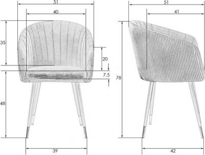 Стул обеденный DOBRIN MARY, LM-7305, синий велюр (1922-20) (1524923419) – фото 5