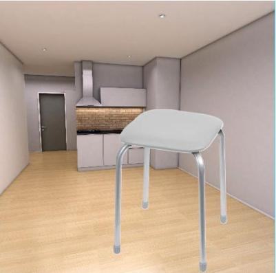 Табурет "Классика3" на 4-х ножках (квадр. сид.) (серый) ТК03 (1528579708) – фото 1