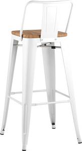 Барный стул Stool Group TOLIX со спинкой белый глянцевый+светлое дерево YD-H765E-W LG-02 (1524566189) – фото 3