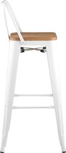 Барный стул Stool Group TOLIX со спинкой белый глянцевый+светлое дерево YD-H765E-W LG-02 (1524566189) – фото 5