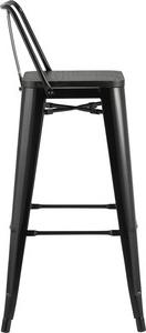 Барный стул Stool Group Tolix со спинкой черный глянцевый + темное дерево YD-H765E-W LG-01 (1524566188) – фото 1