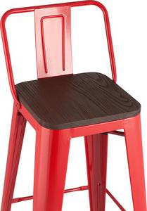 Барный стул Stool Group Tolix со спинкой красный глянцевый + темное дерево YD-H765E-W LG-03 (1524568018) – фото 2