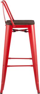 Барный стул Stool Group Tolix со спинкой красный глянцевый + темное дерево YD-H765E-W LG-03 (1524568018) – фото 5