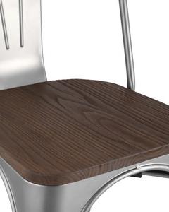 Стул Stool Group Tolix серебристый матовый + темное дерево YD-H440B-W YG-15 (1434702689) – фото 6