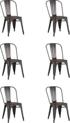Стул Stool Group Tolix серебристый матовый + темное дерево YD-H440B-W YG-15 (1434702689) – фото 8